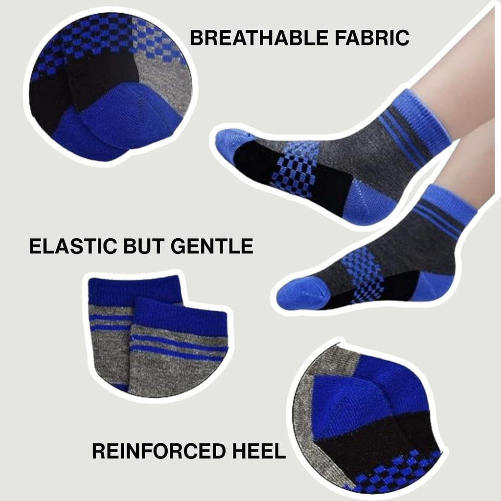 12 Pairs Boys Crew Socks Colorful Toddler Athletic Socks