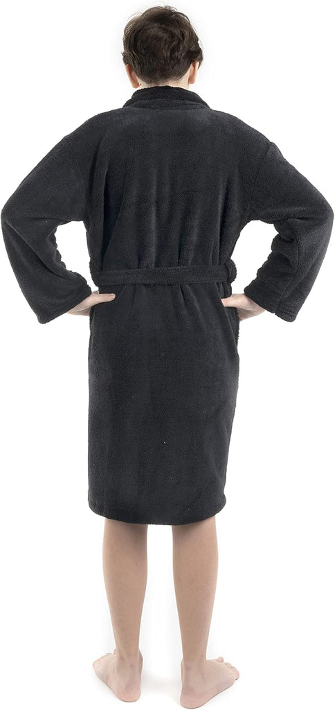 Boys Kids Microfiber Fleece Shawl Robe
