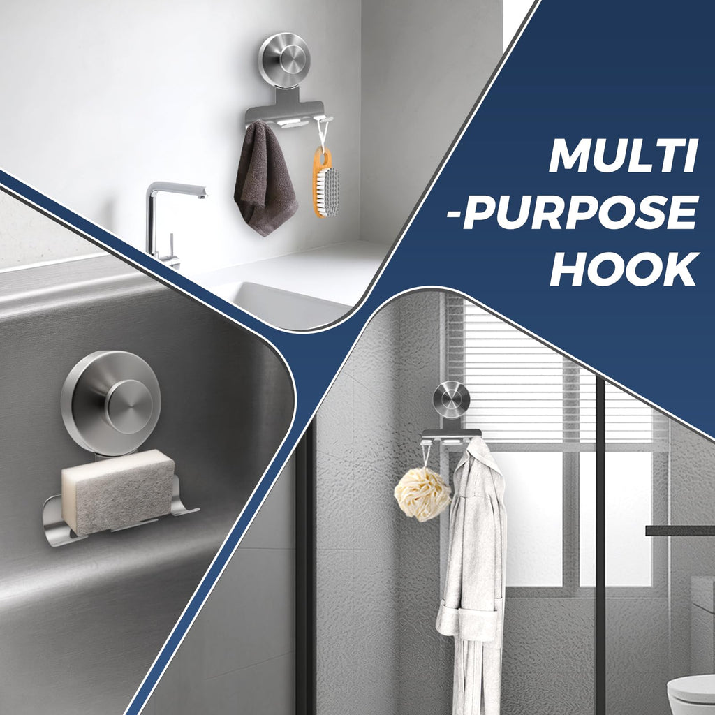 Suction Cup Razor Holder for Shower, Heavy-Duty 7KG Suction Hooks for Razor, Towel, Loofah, Removable Damage-Free Metal