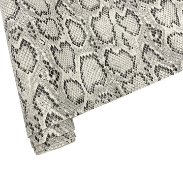 12"x54" Snake Patterned PU Faux Leather, Embossed Snake Textured Faux Synthetic Leather Fabric Decoration DIY Sewing