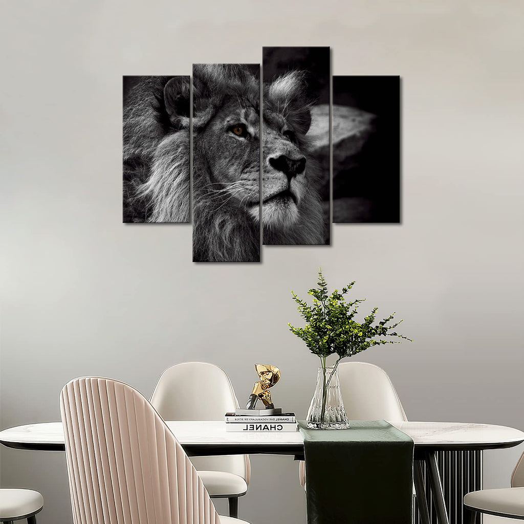 Black and White Lion Head Portrait Wall Art Painting Pictures Print On Canvas Animal The Picture Modern Decoration
