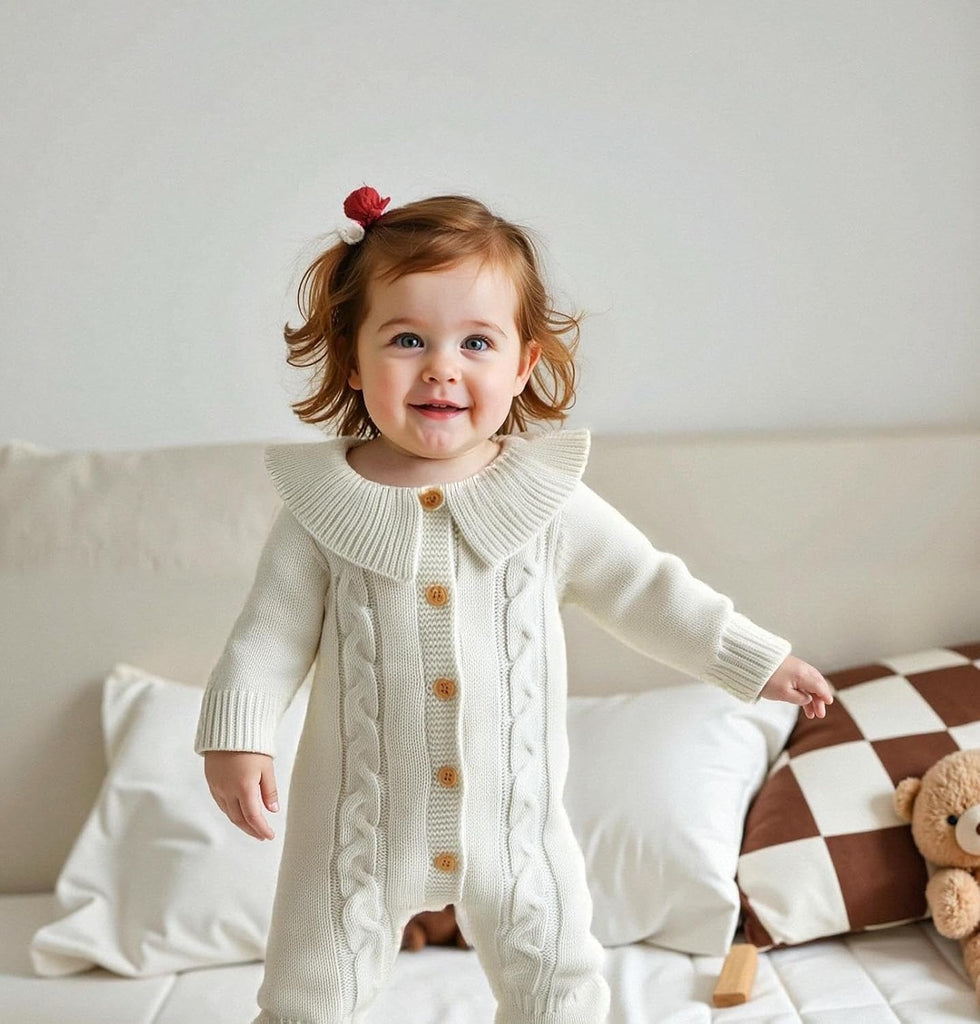 Baby Sweater Romper Knit Long Sleeve Jumpsuit