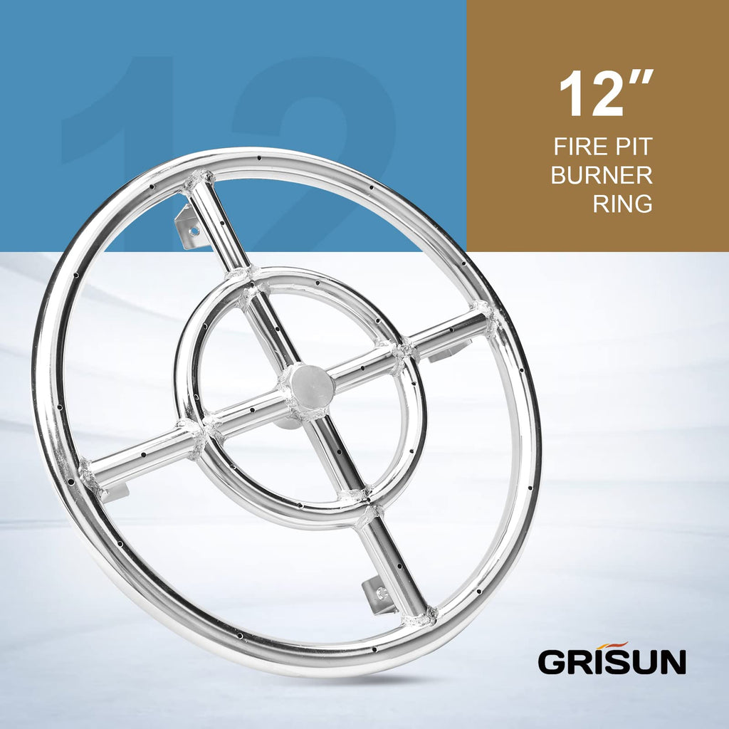 12 Inch Fire Pit Burner Ring Kit, DIY Round Gas Fire Pit Kit