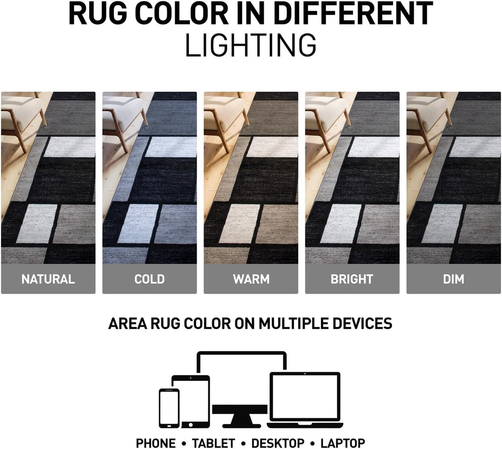 Contemporary Modern Boxes Design Area Rug