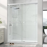 Frameless Shower Door with Soft-Close & Anti-Leak, 5/16" (8mm) Double Sliding Shower Door