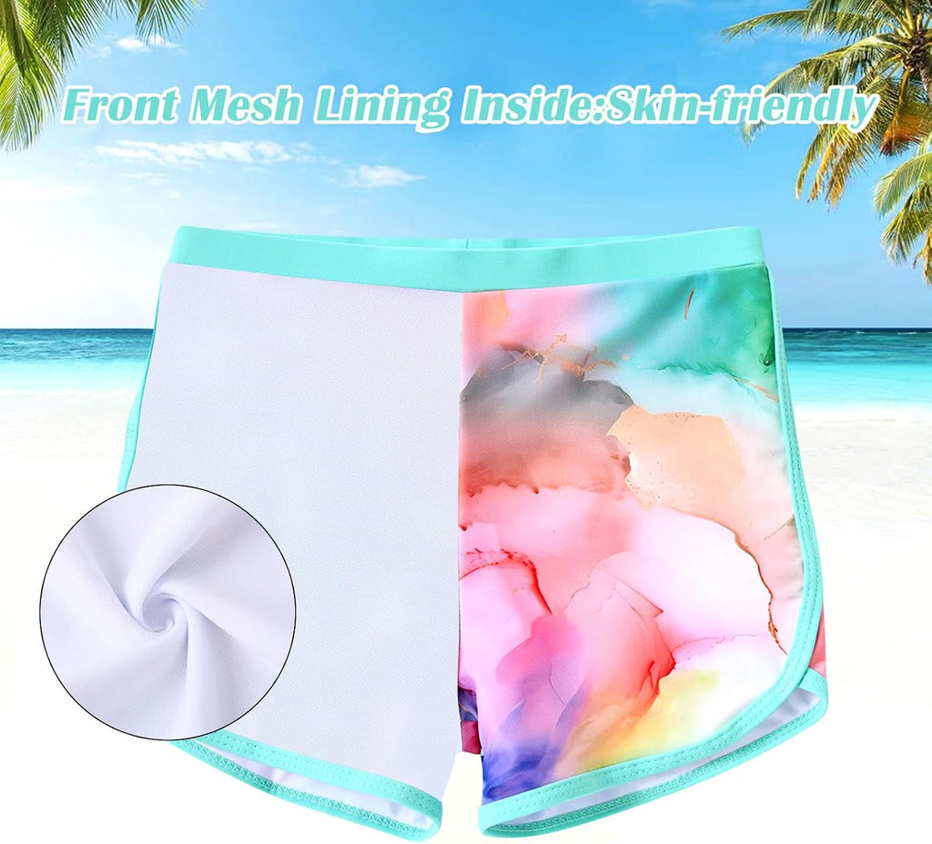 Girls 2 Pieces Rash Guard Swimsuit Long Sleeve Tankini