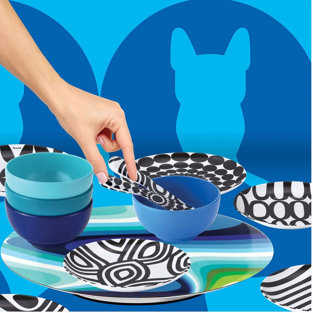 12-Piece Dinnerware Set Black & White