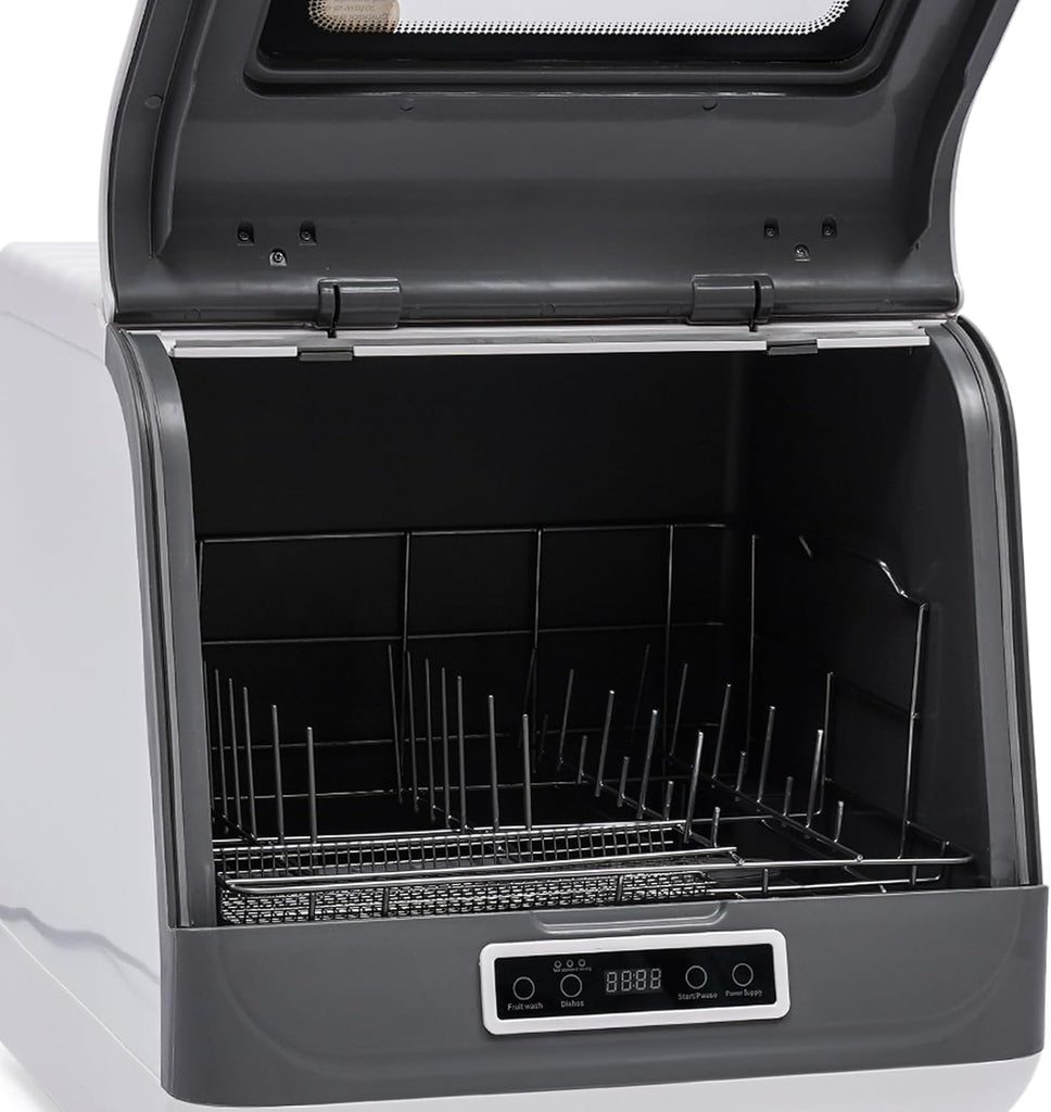 Dishwasher, 1200W Countertop Dishwasher with 3 Washing Programs Dishwasher with 360 Degree Spraying Water 75°C Air Dry