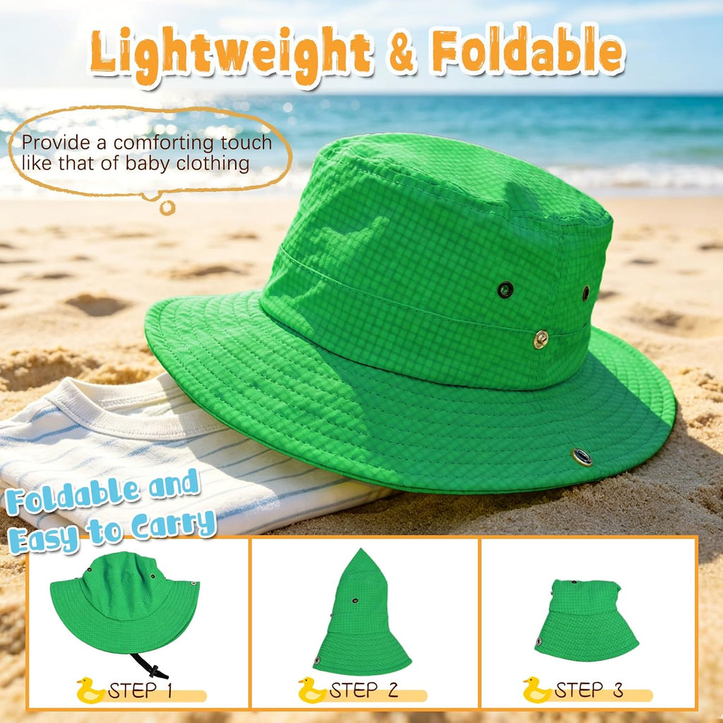 Outdoor Kids Sun Hat UPF 50+ Sun Protection Foldable Bucket Hat Breathable Summer Beach Fishing Safari Hat for Boys