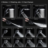 High Pressure Rain Shower Head: Upgrade Shower Heads with Handheld Spray Combo with Fixed Showerhead and 10 Sprays
