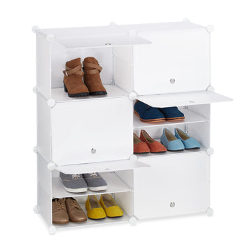 Shoe Cabinet Modern Cupboard with Doors White