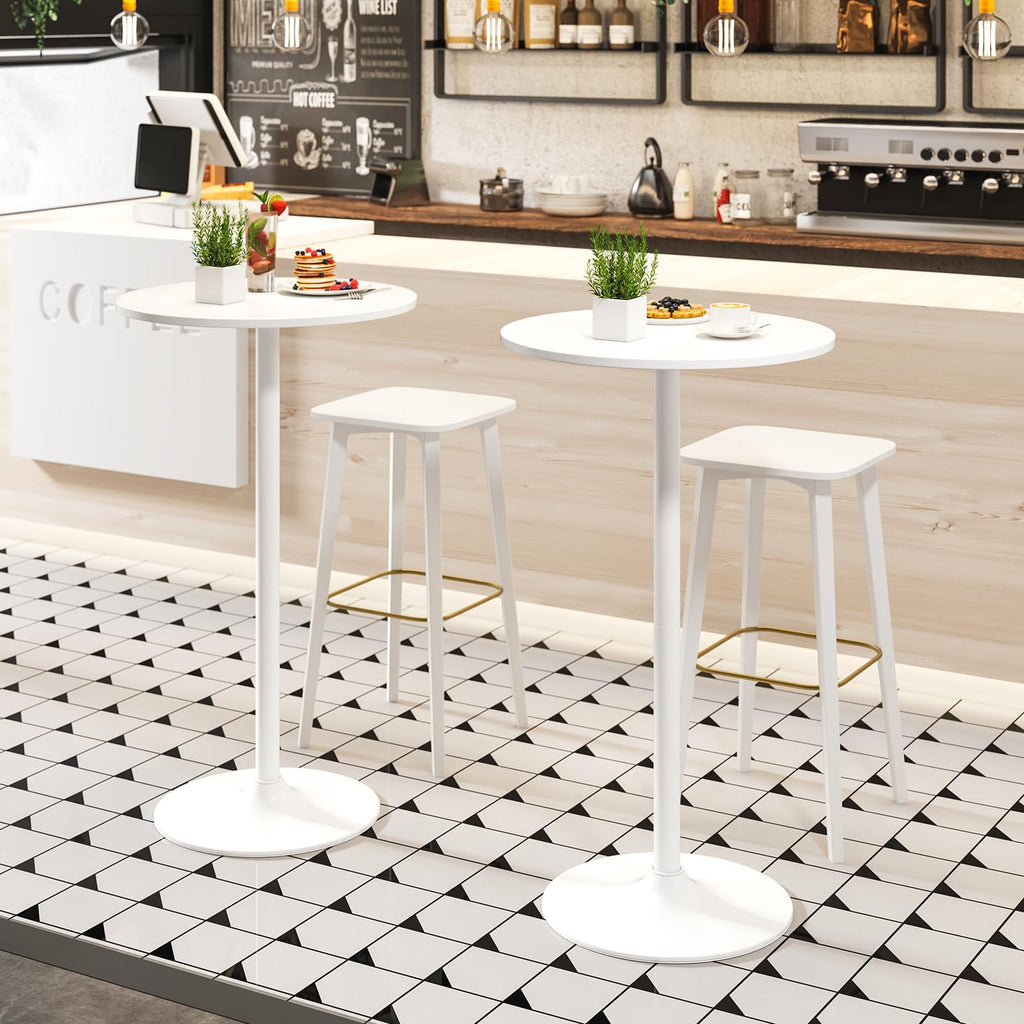 6-Pack 2-in-1 Bar Table with Detachable Pole, Metal Base, 24" Round Top, 40"/22" Two Convertible Height, Cocktail Pub