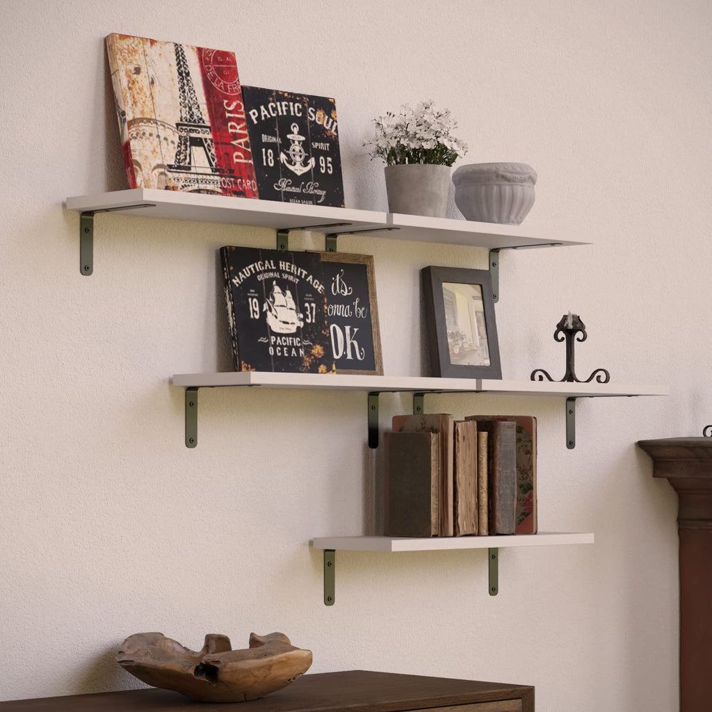 Rustic Wood Floating Shelves Set of 5, Wall Mounted Shelf 16in