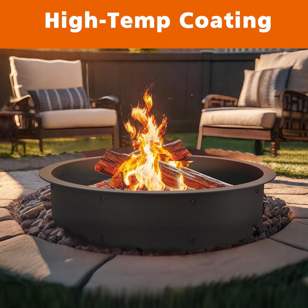Fire Pit Ring Outdoor 46 Inch Outer 43 Inch Inner Round Firepit Accessories