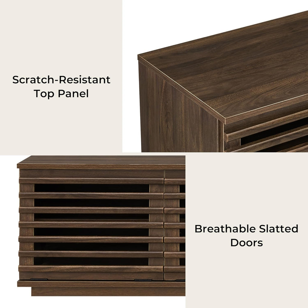 70" Modern TV Stands with LED Light for TVs Up to 75 inches, Low Profile Entertainment Center with 4 Flip-Down Door &