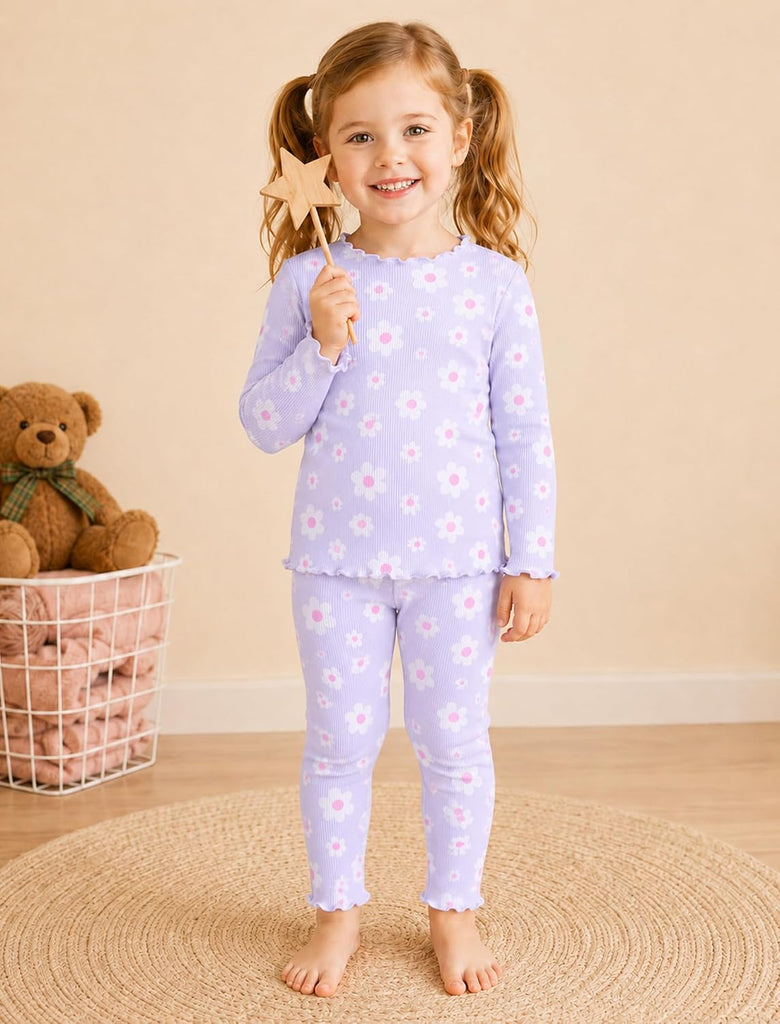 Toddler Girls Pajamas Bamboo Viscose Long Sleeve Snug Fit 12M