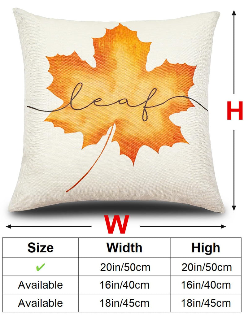 Fall Pillow Covers 20x20 4Pcs Double‐Sided Print Autumn Home Decor