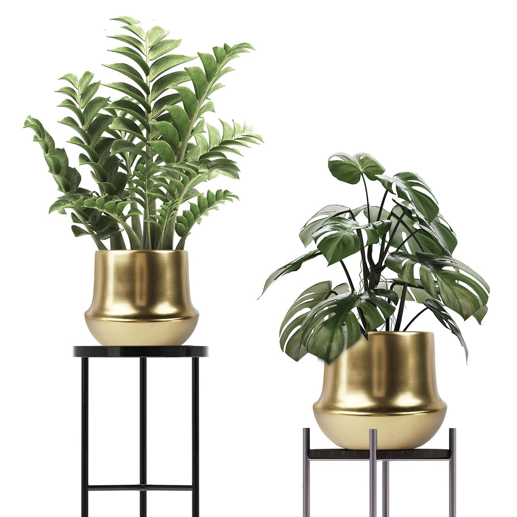 Gold Planter Pot Indoor Ceramic Flower Pots Modern Decorative Large Plant Pot 7.1 inch Gold Brass Planter for All