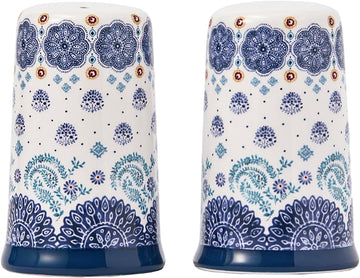 Blue Talavera Ceramic Salt & Pepper Shaker Set or Decor, Dishwasher Safe - Set of 2