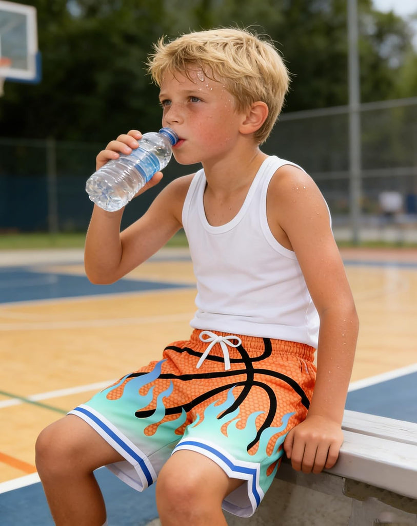Boys Athletic Shorts Breathable Quick Dry Mesh Basketball Shorts