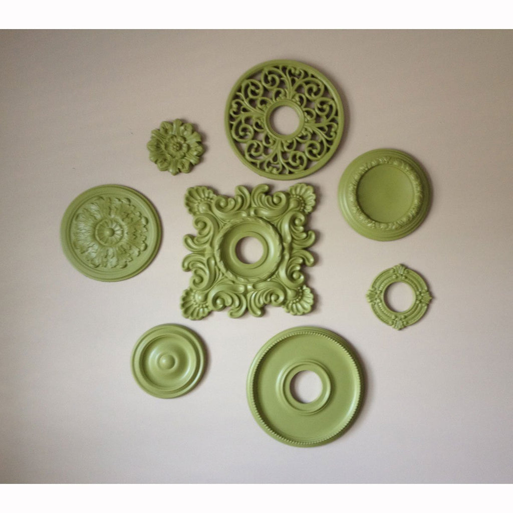 9"OD x 4 1/8"ID x 5/8"P Benson Ceiling Medallion (Fits Canopies up to 4 1/8"), Hand-Painted Smokey Topaz