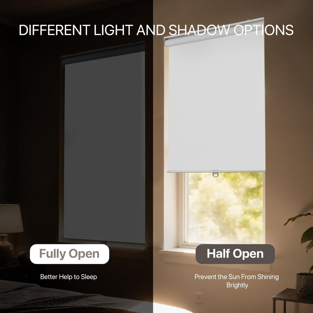 Cordless Blackout Roller Shades, White