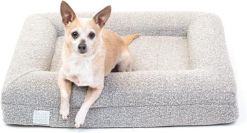 Luxury Boucle Orthopedic Memory Foam Dog Bed with Waterproof Liner and Machine Washable Cover with YKK Zippers