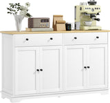 Sideboard Buffet Cabinet with Storage, 55" Modern Kitchen Cabinet with 4 Doors, 2 Drawers and 2 Adjustable Shelves