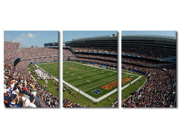 3 Panels Canvas Wall Soldier Field Sports Stadium Prints Chicago Sports Artwork Chicago, USA Stadium Picture Football