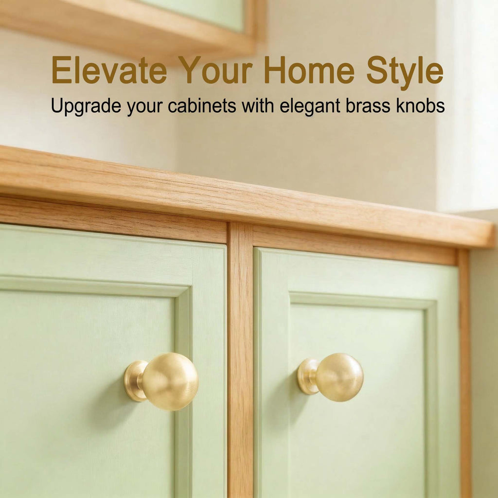 Solid Brass Cabinet Knobs, Gold Drawer Dresser Knobs,1.1"