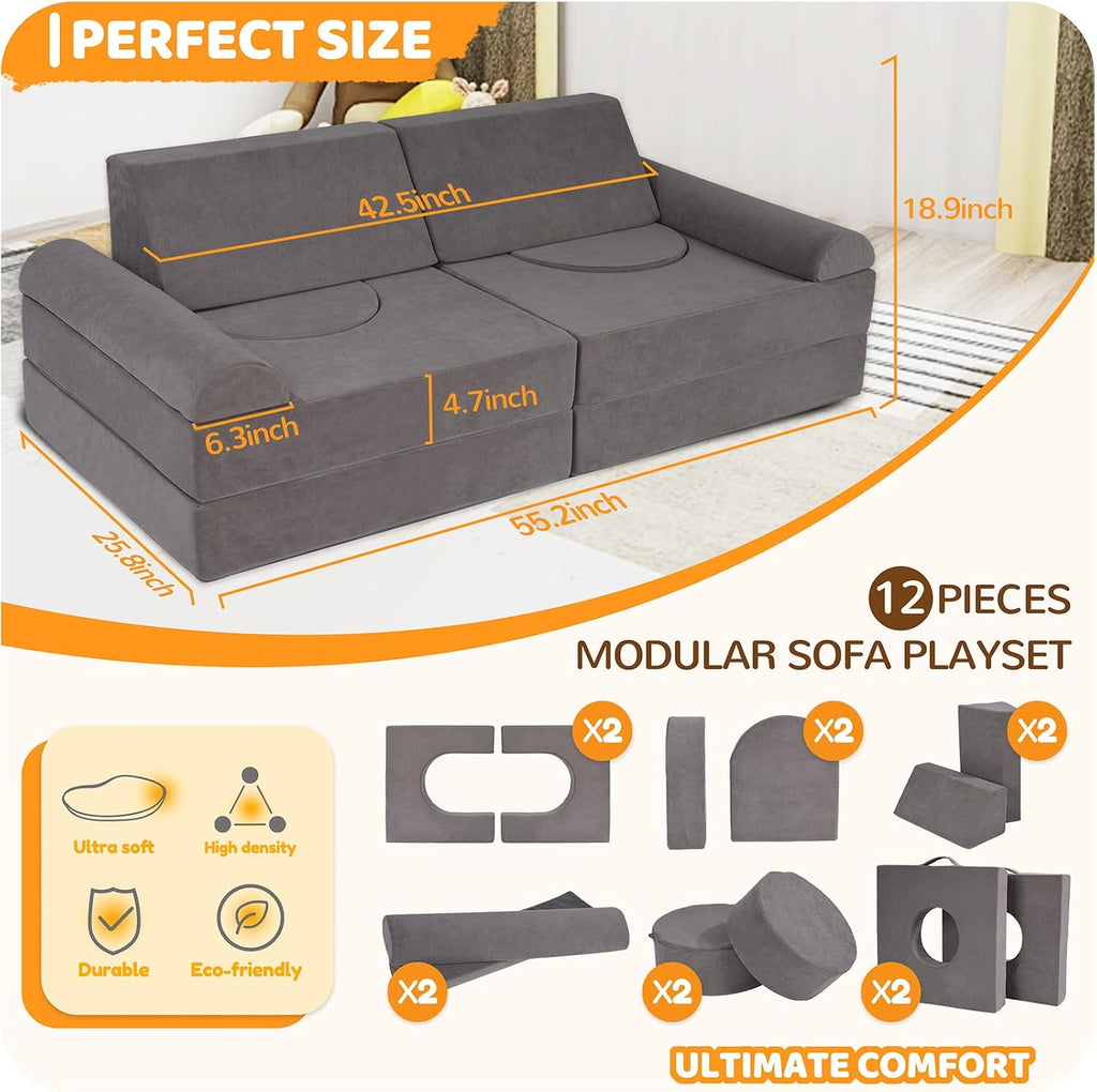 Toddler Couch, Piece Modular Kids Play Couch