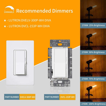 Long Tubular T10 LED Filament Bulbs, E26 Dimmable Bulb, 10W, 900LM, Equivalent 100 Watt, Vintage LED Edison Light