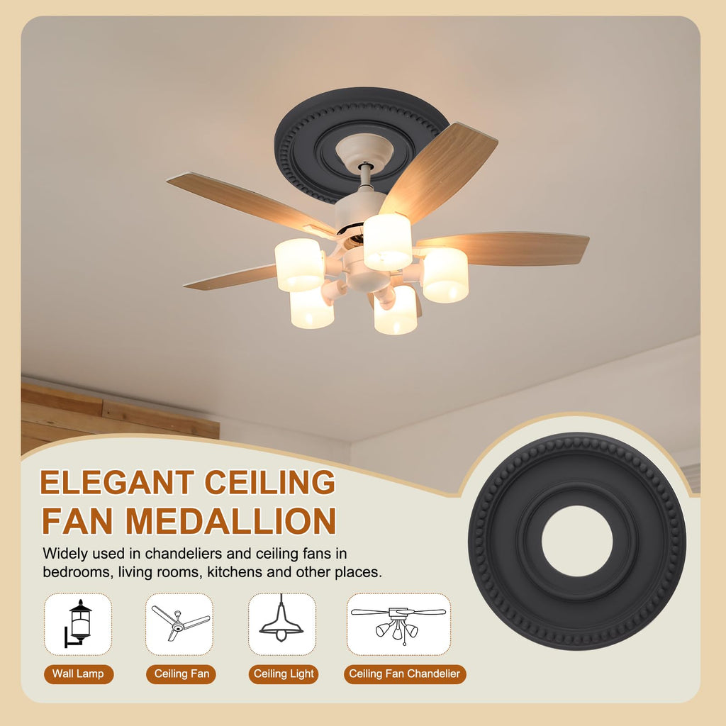 Ceiling Medallion, 12" OD x 4" ID PU Decorative Ceiling Light Medallion Chandelier Medallion Traditional Ceiling