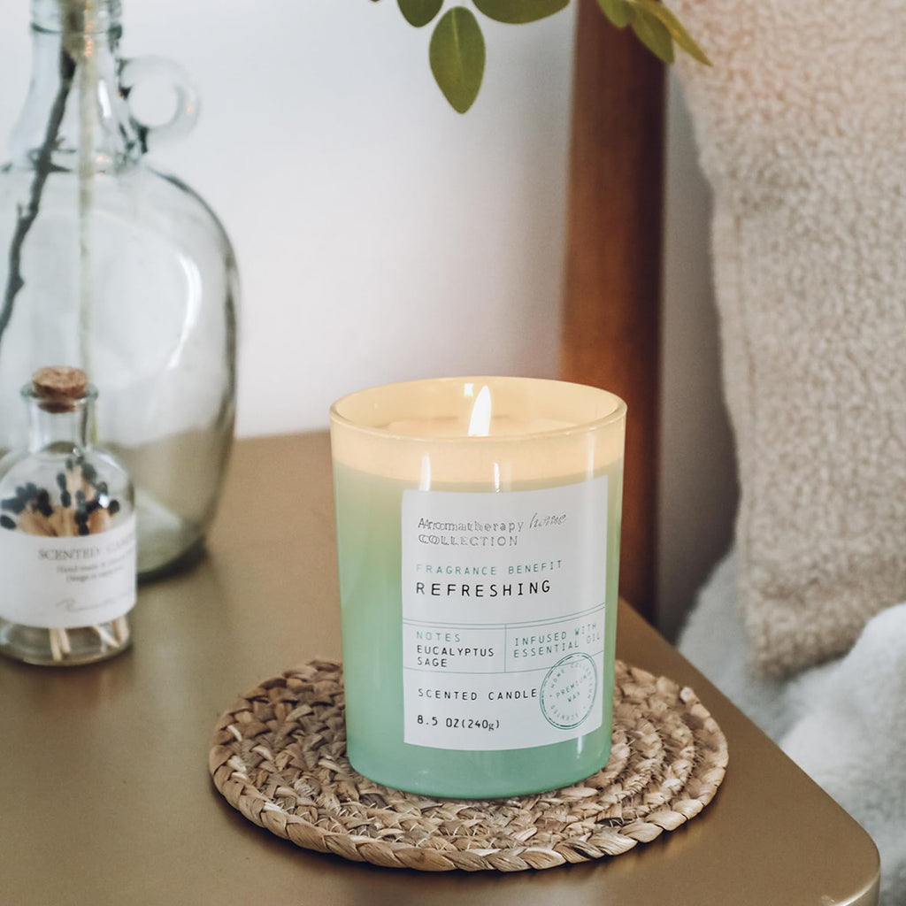 Eucalyptus & Sage Scented Candles - Summer Scented Candles, 8.5oz