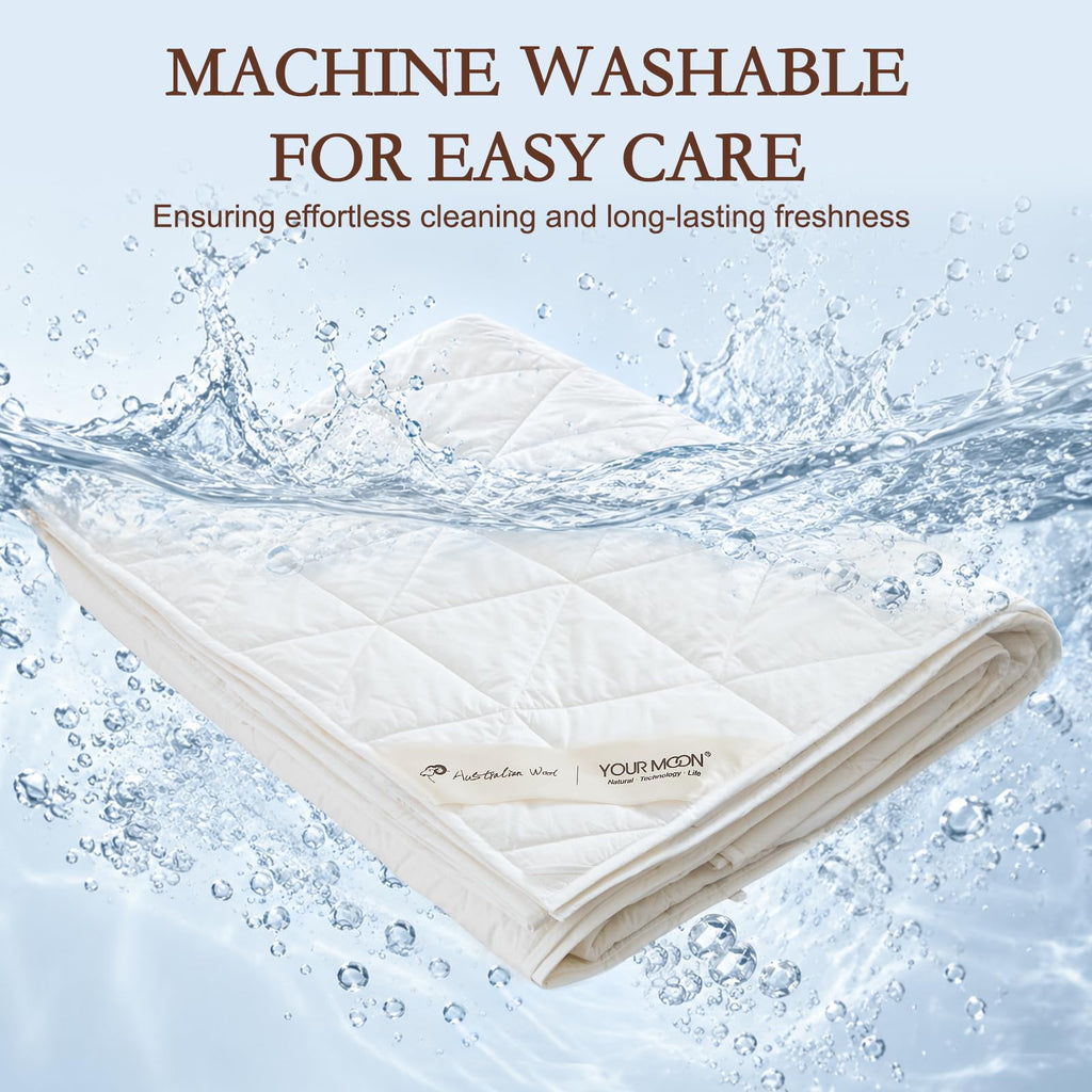 Washable Wool Comforter All-Season, Medium Weight, Queen