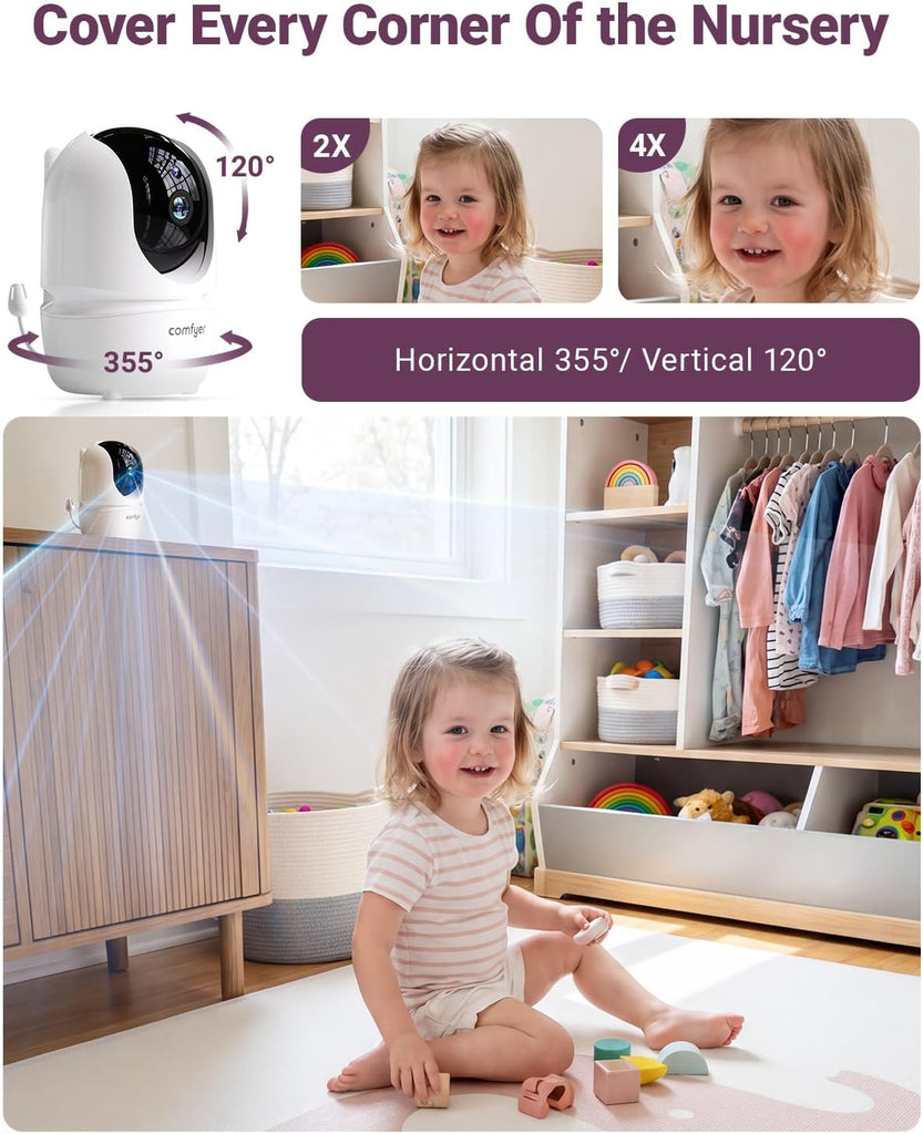 BM01 7" Split-Screen Baby Monitor with 2 Cameras and Audio No WiFi
