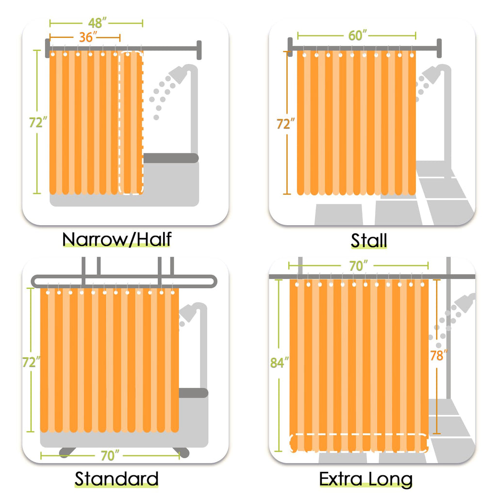 Small Stall Shower Curtain 48x72 Inch 8 Hooks Green | Ombre Forest Green Shower Curtain, Stripe, Bathroom Decor