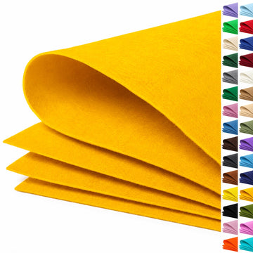 Mustard Gold Large Felt Fabric 36" x 36", 1mm Stiff Felt Sheet
