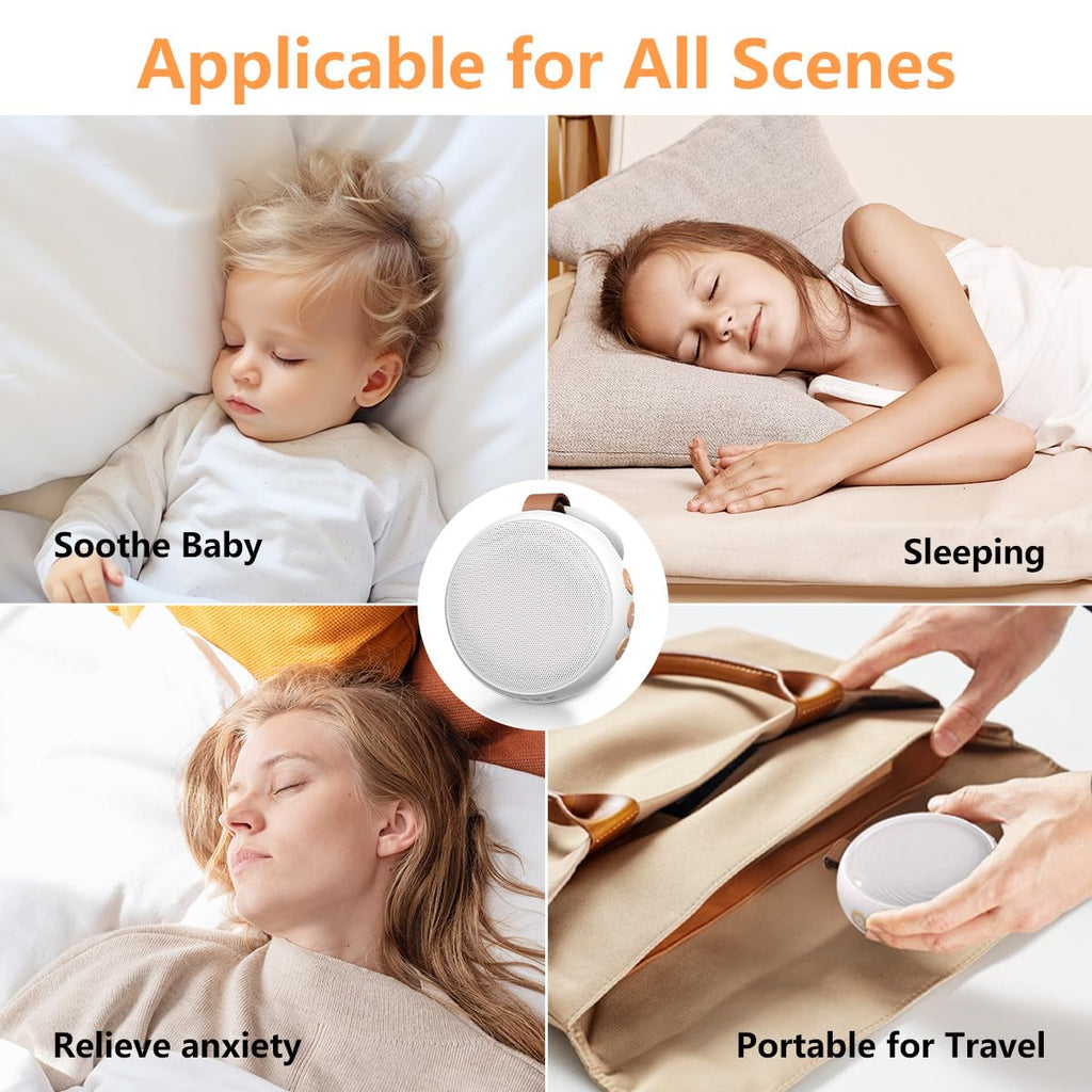 Portable Sound Machine Baby White Noise Machine Travel Noise Machine with 30 Sounds for Newborn Kids Adults Battery Sleep