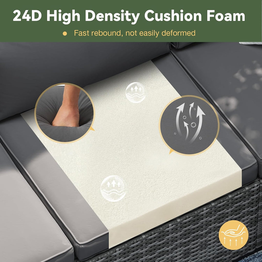 Replacement Cushions for Outdoor Furniture, 14-Piece Outdoor Cushions Furniture, Deep Seat, Splash-Proof & Fade