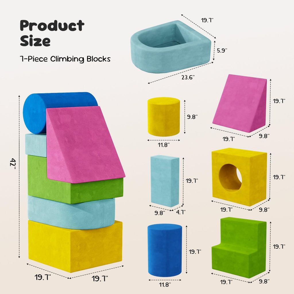 Piece Soft Foam Climbing Blocks Ball Pit Set for Toddlers 1-3