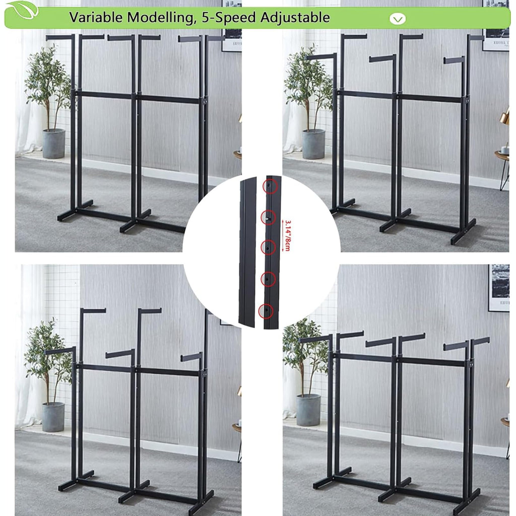 Floor Standing Metal Garment Rack - Heavy Retail Display Racks With Wheels