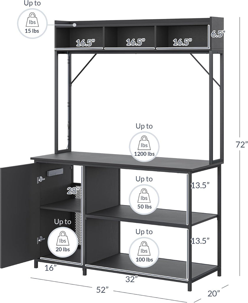 52 in Aquarium Stand - Black Ebony