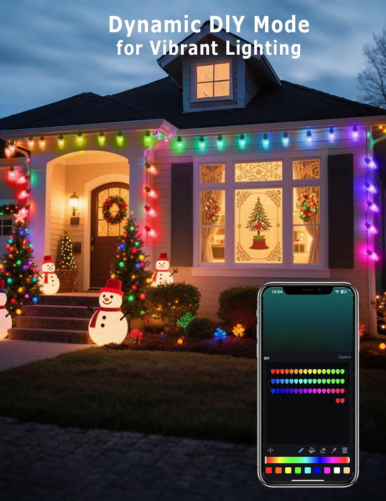 Smart RGB C9 Christmas Lights Outdoor 79FT, Color Changing String Lights
