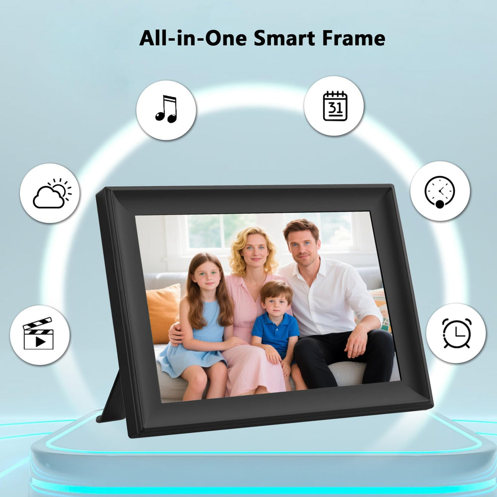 WiFiFRAME Digital Picture Frame 10.1 inch WiFi Smart Photo Frame, 1280 * 800 IPS Touchscreen Auto-Rotate, Built in