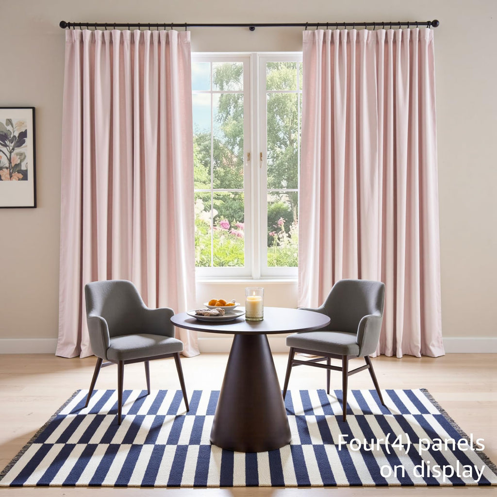 Blackout Curtains Thermal Insulated Room Window Drapes Super Soft Luxury Curtains Bedroom Rod Pocket 2 Panels, Dusty