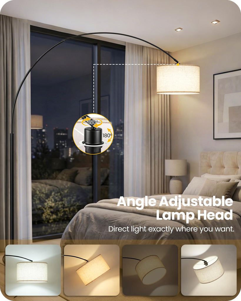 82" Tall Dimmable Arc Floor Lamp, Extra Large Arched lamp