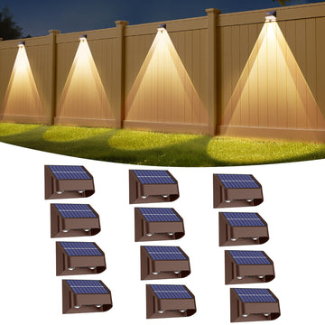 Long Lasting Solar Fence Lights Outdoor, 3000/4000/6000K, Deck Lights Waterproof, Perfect for Winter and Rainy Days, Dusk
