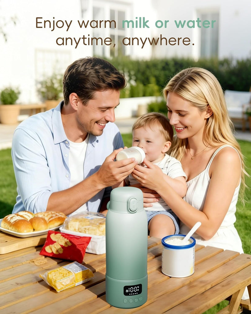 Portable Bottle Warmer for Travel, Baby Milk Warmer with Fast Heating & Long Battery Life, 17Oz Large Capacity 316L