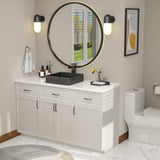 15 Inch Black Bathroom Vessel Sink, 15"x15" Black Vessel Sink Stainless Steel Above Counter Bathroom Sink 16 Gauge